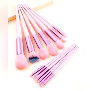 NWT 13 PC MAKEUP BRUSH PINK SET IN POUCH - SOFT FLUFFY & DURABLE